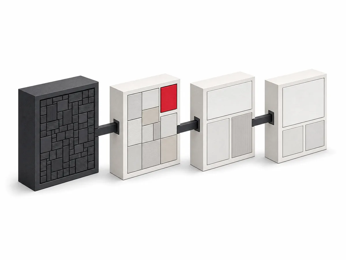 Illustration einer schrittweisen Modernisierung von gewachsener zu modularer Software